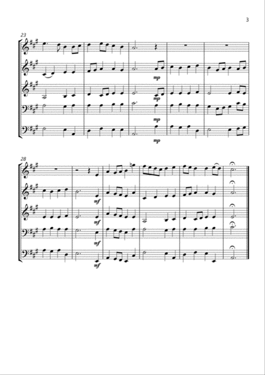 Ellacombe (The day of resurrection) - Hymn Tune for Brass Quintet (with original descant) Brass Quintet scores gallery preview page 3
