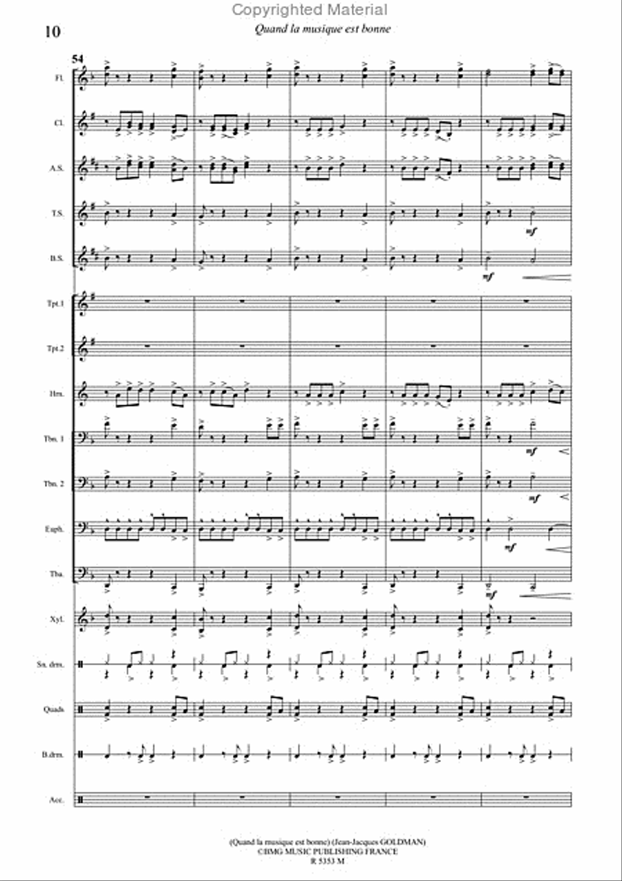 Quand la Musique Est Bonne Concert Band scores gallery preview page 11