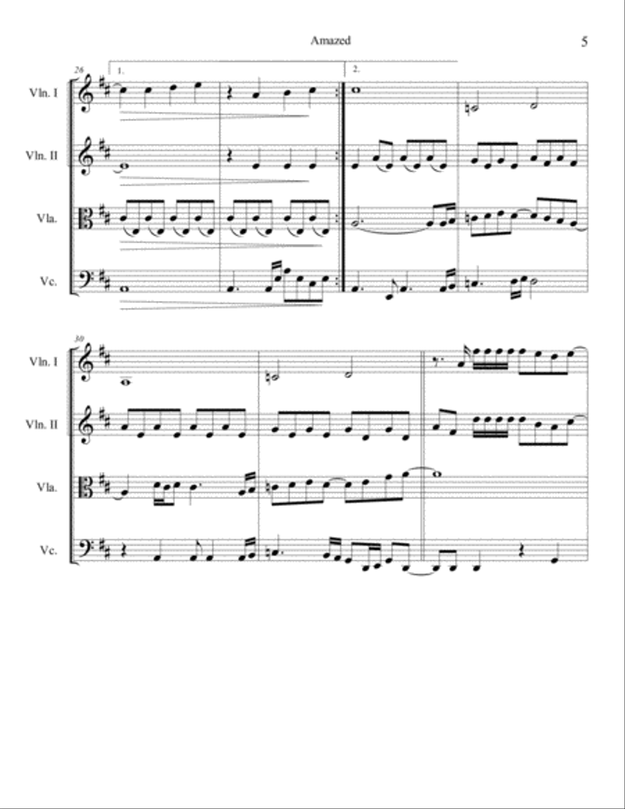 Amazed Amazed String Quartet scores gallery preview page 5