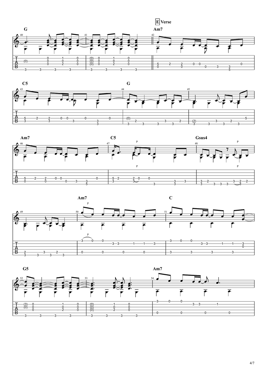 High And Dry Guitar Tablature scores gallery preview page 4