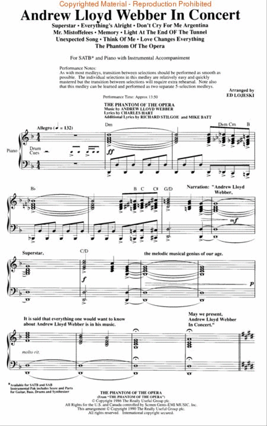 Andrew Lloyd Webber in Concert (Medley) 4-Part scores gallery preview page 2