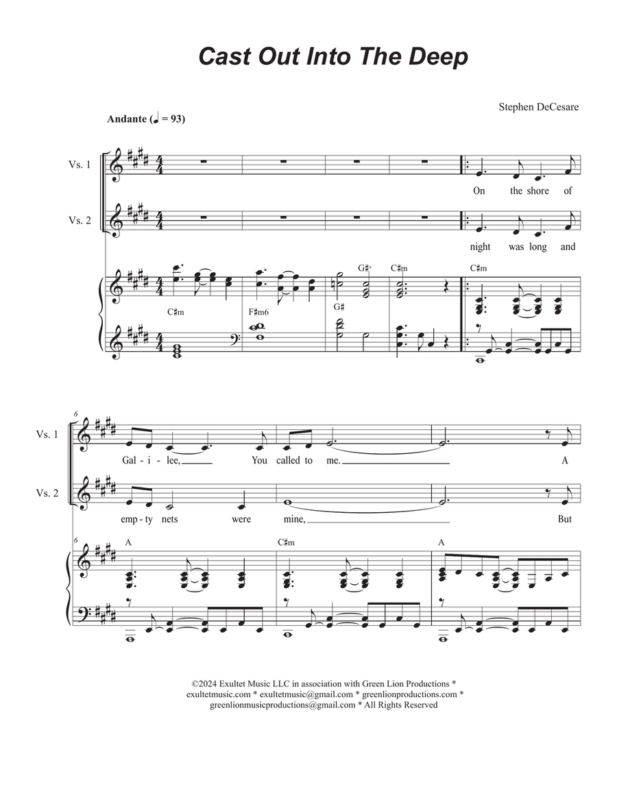 Cast Out Into The Deep (SAB) 3-Part scores gallery preview page 1