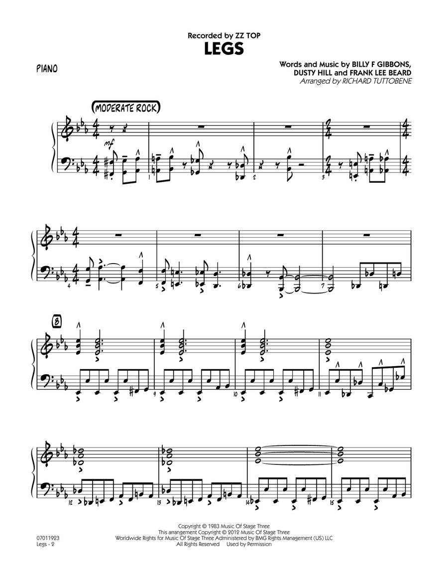 Legs - Piano Legs - Piano Jazz Ensemble scores gallery preview page 2