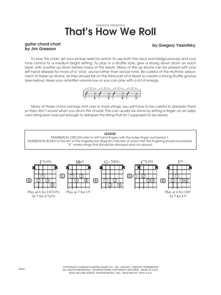 That's How We Roll - Guitar Chord Chart