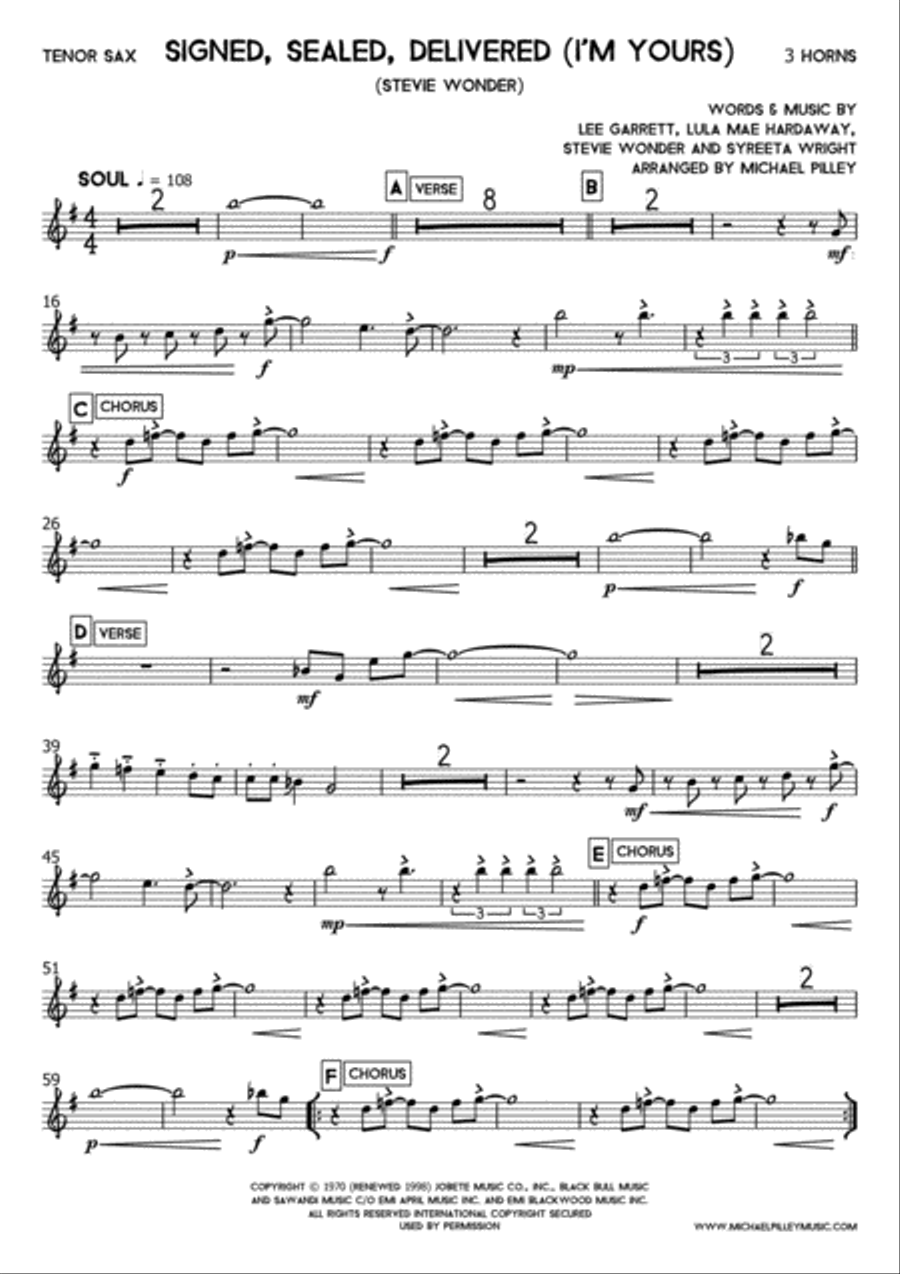 Signed, Sealed, Delivered I'm Yours Small Ensemble scores gallery preview page 3