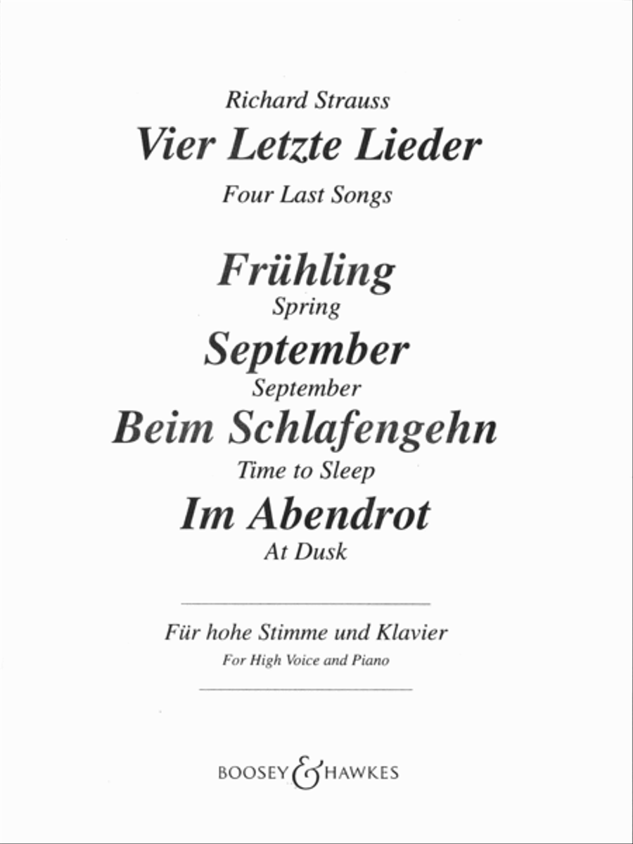 Vier Letzte Lieder High Voice scores gallery preview page 1