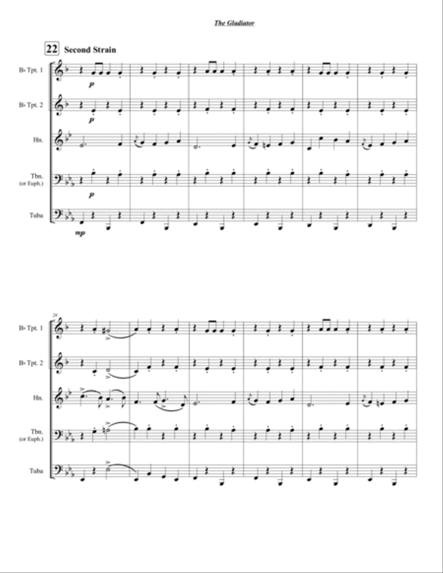 The Gladiator Brass Quintet scores gallery preview page 5