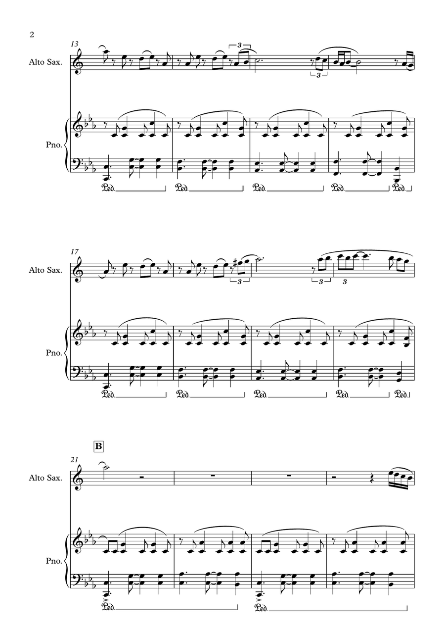 Parallel Lines (Alto Saxophone & Piano) Chamber Music scores gallery preview page 3