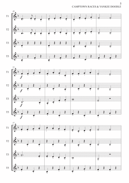 Camptown Races & Yankee Doodle Dandy medley - Trumpet quartet image number null