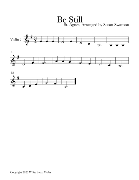 White Swan Hymns - Violin, Volume I