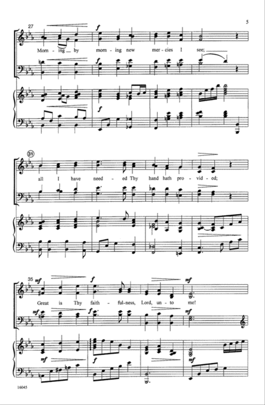 Great Is Thy Faithfulness 4-Part scores gallery preview page 5