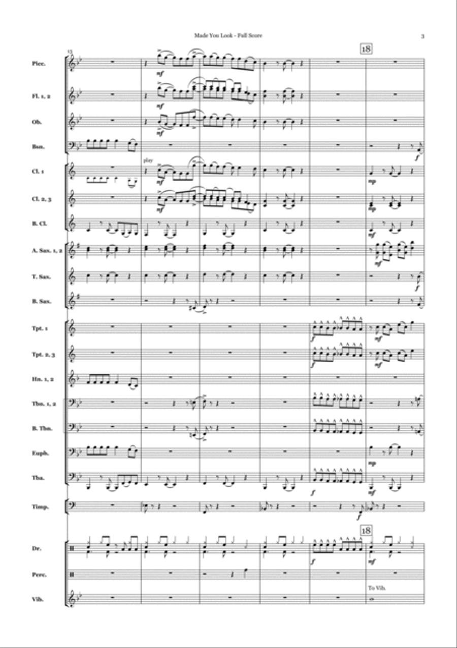 Made You Look Concert Band scores gallery preview page 3