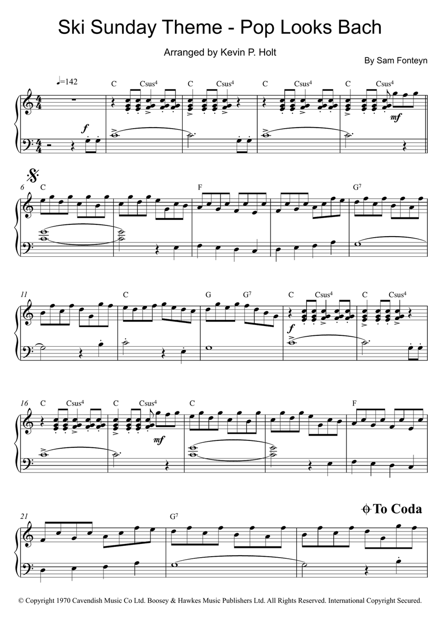 Pop Looks Bach Easy Piano scores gallery preview page 1