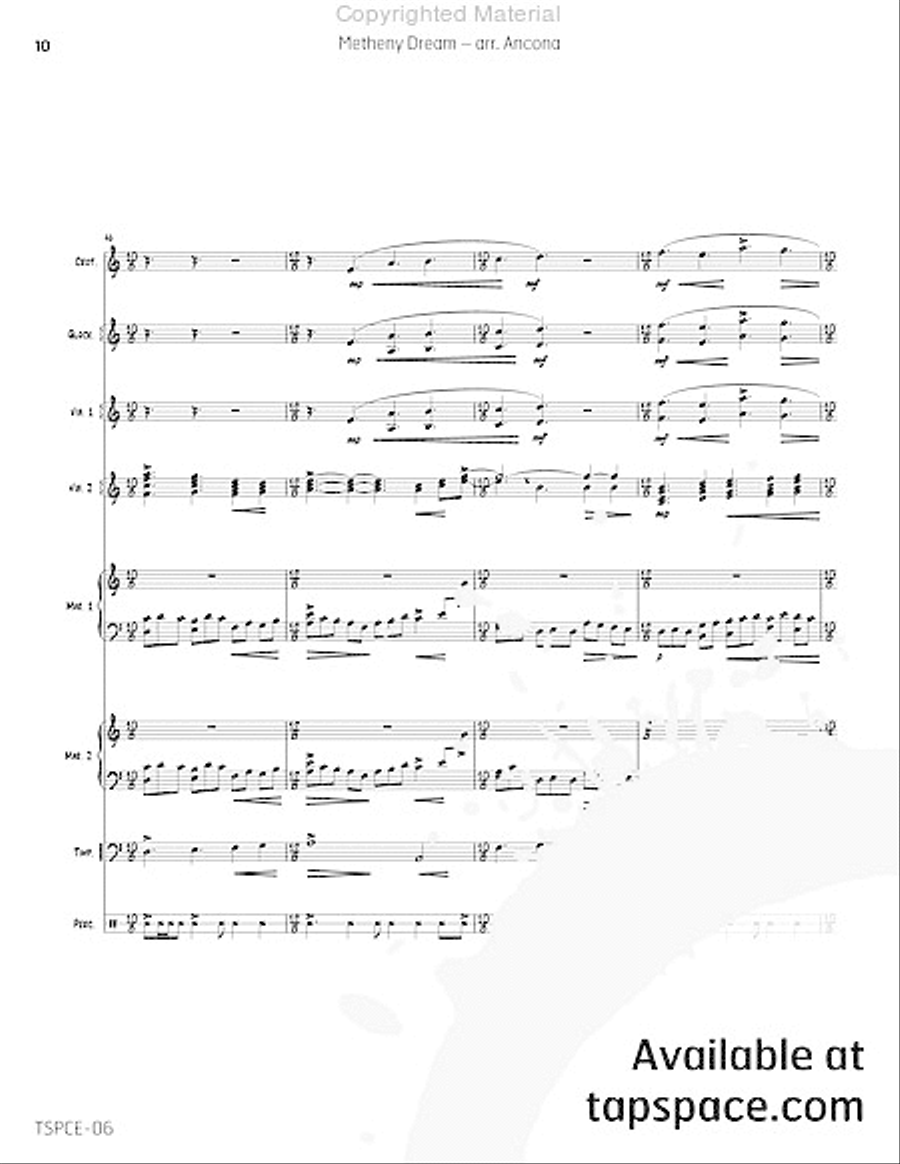 Metheny Dream Metheny Dream Percussion Ensemble scores gallery preview page 13