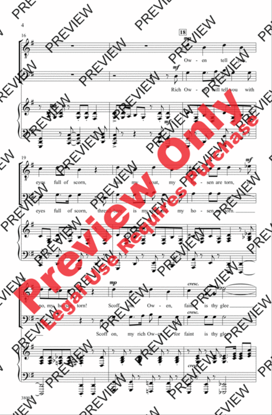The Maid of Llanwellyn Men's Choir scores gallery preview page 4