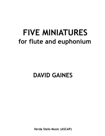 Five Miniatures for flute and euphonium image number null