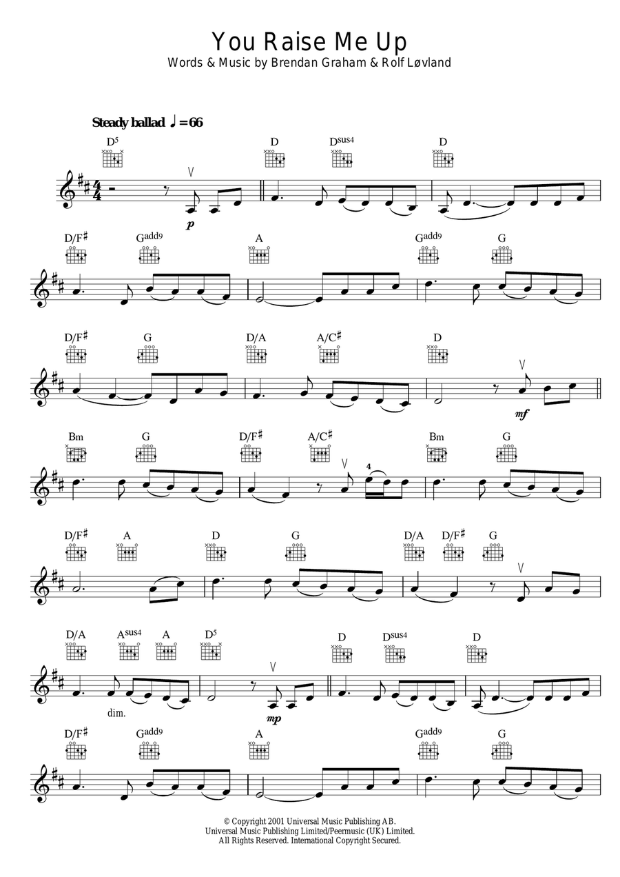 You Raise Me Up Violin Solo scores gallery preview page 1