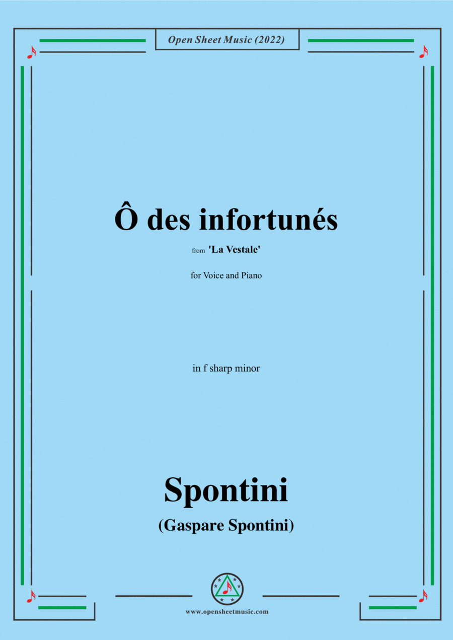 Spontini-Ô des infortunés,from La Vestale,in f sharp minor Voice scores gallery preview page 1