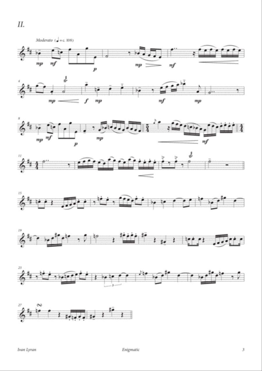Enigmática Opus 44 (2 mov.) Clarinet Solo scores gallery preview page 2