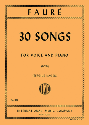 Book cover for 30 Songs - Low: (F. & E.)