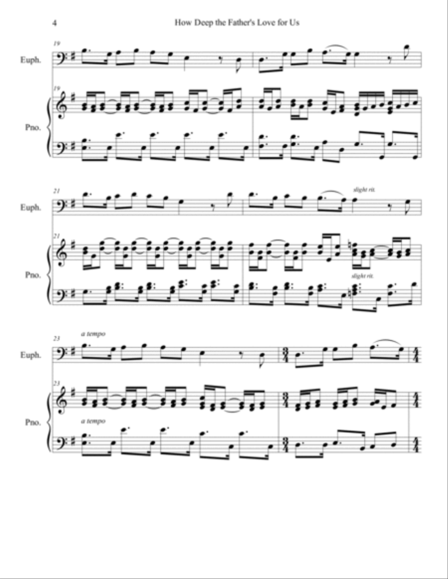 How Deep The Father's Love For Us Euphonium scores gallery preview page 4