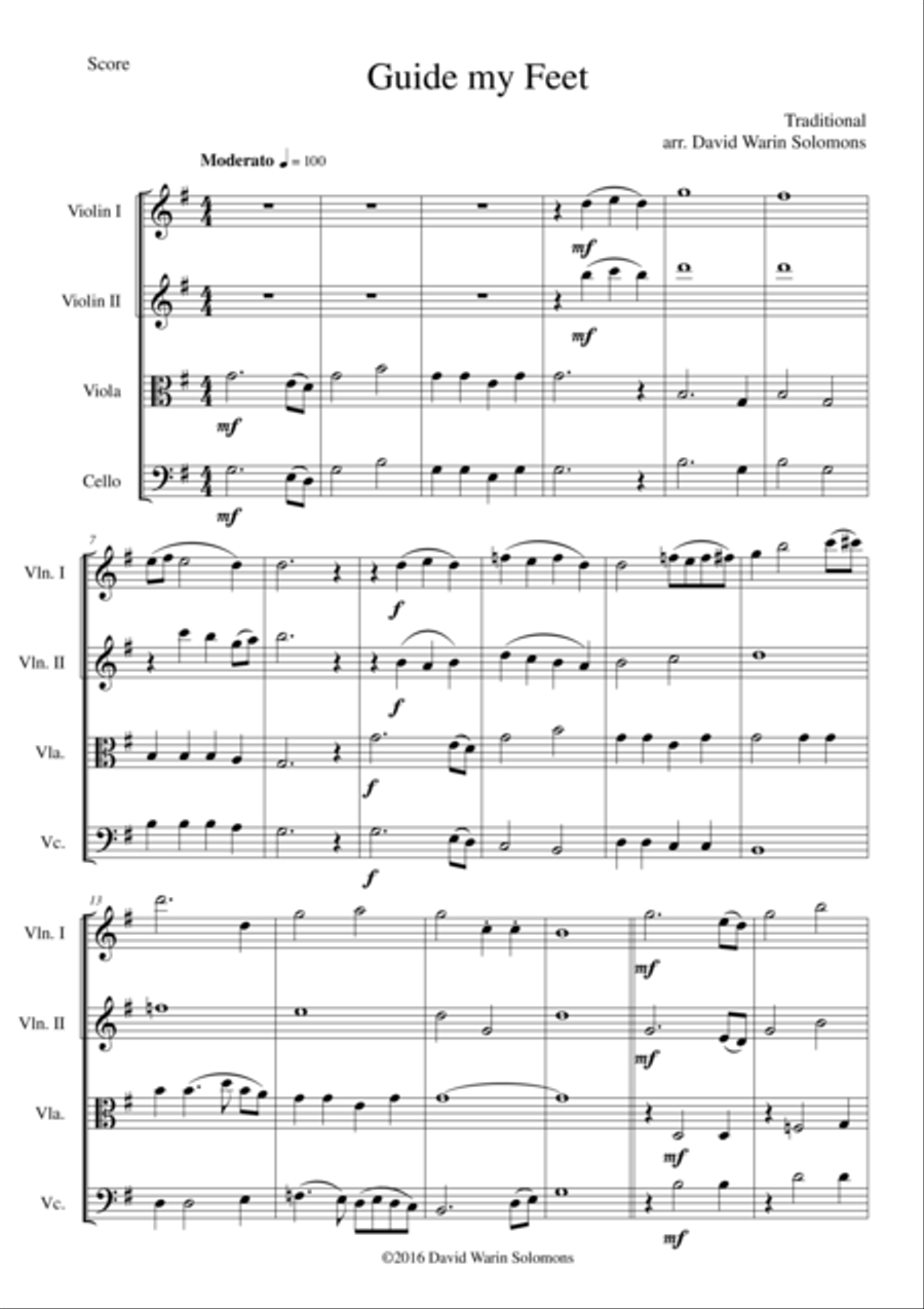 Guide my Feet for string quartet Guide my Feet for string quartet String Quartet scores gallery preview page 1