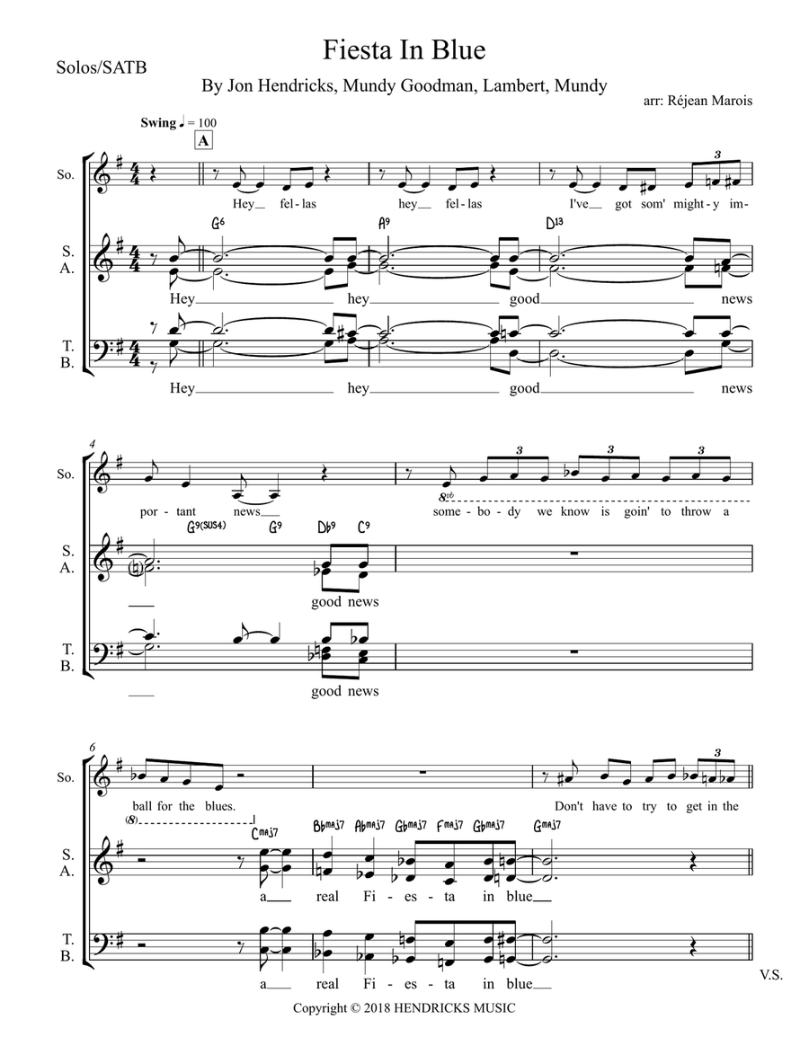 Fiesta In Blue 4-Part scores gallery preview page 1