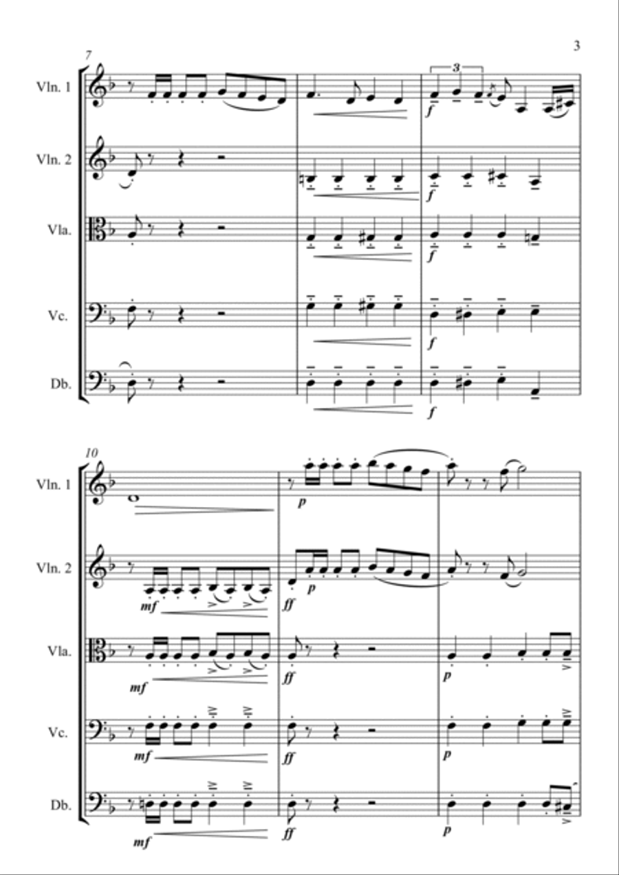 Sparrowhawk Tango. For Strings (Standard Arrangement) Chamber Music scores gallery preview page 3