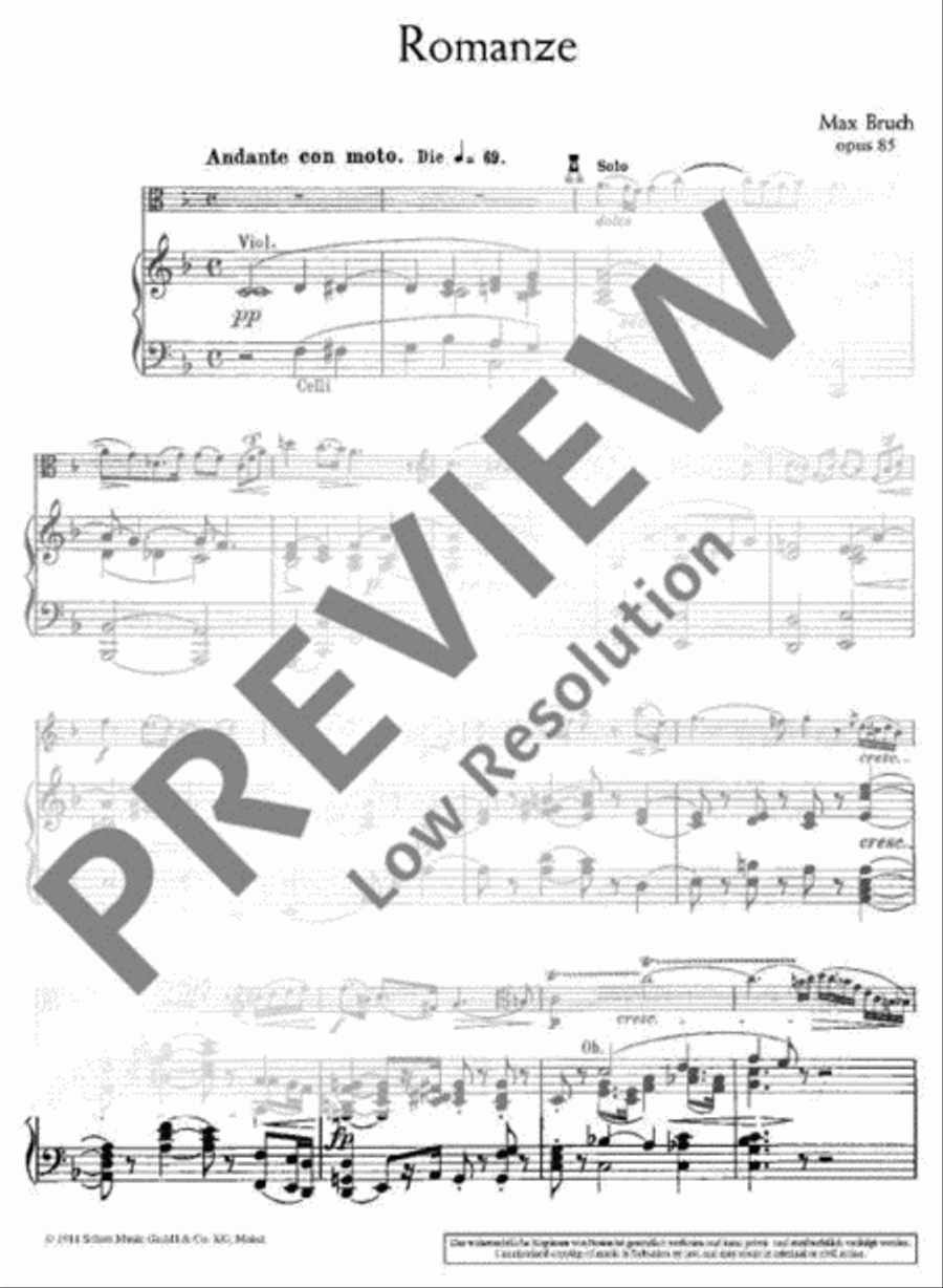 Romanze F Major Viola scores gallery preview page 4