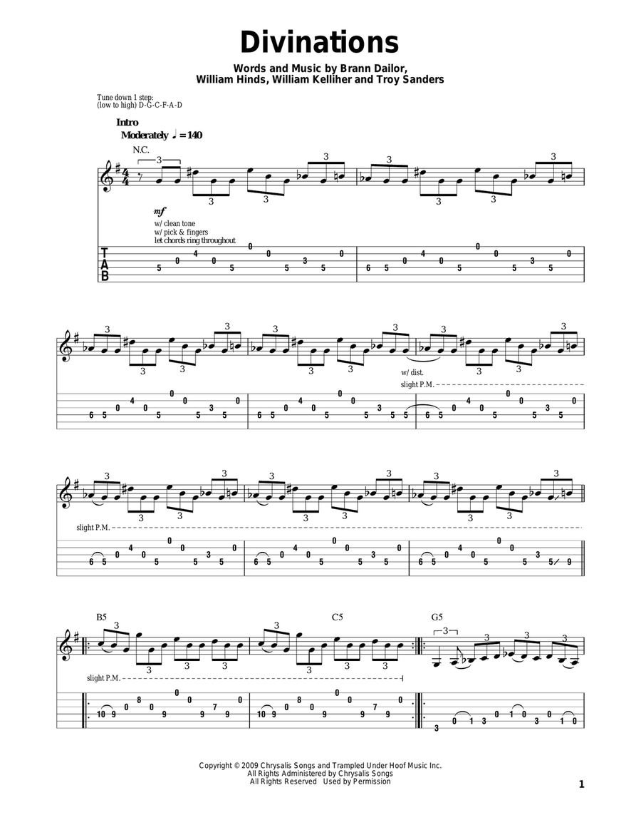 Divinations Divinations Acoustic Guitar scores gallery preview page 1