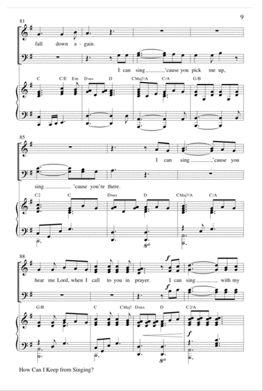 How Can I Keep From Singing? Choir scores gallery preview page 9