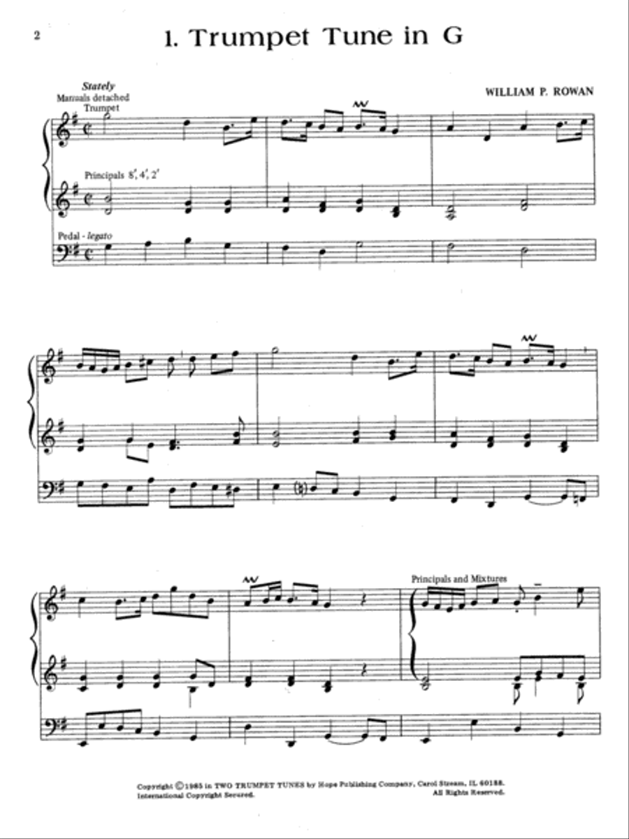 Two Trumpet Tunes Organ Solo scores gallery preview page 2