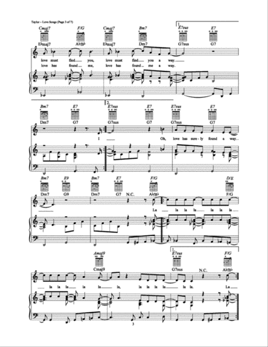 Love Songs Piano, Vocal, Guitar scores gallery preview page 3