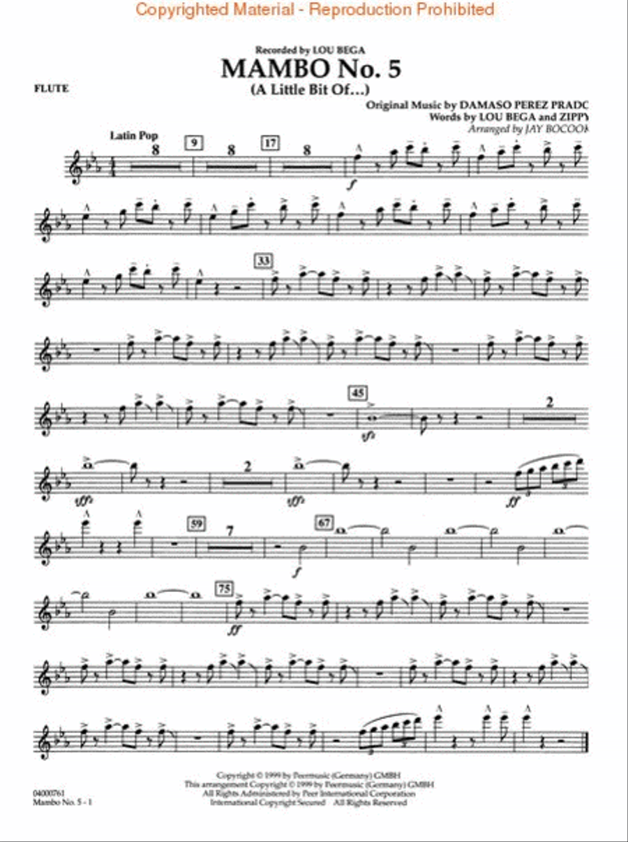 Mambo No. 5 Concert Band scores gallery preview page 4