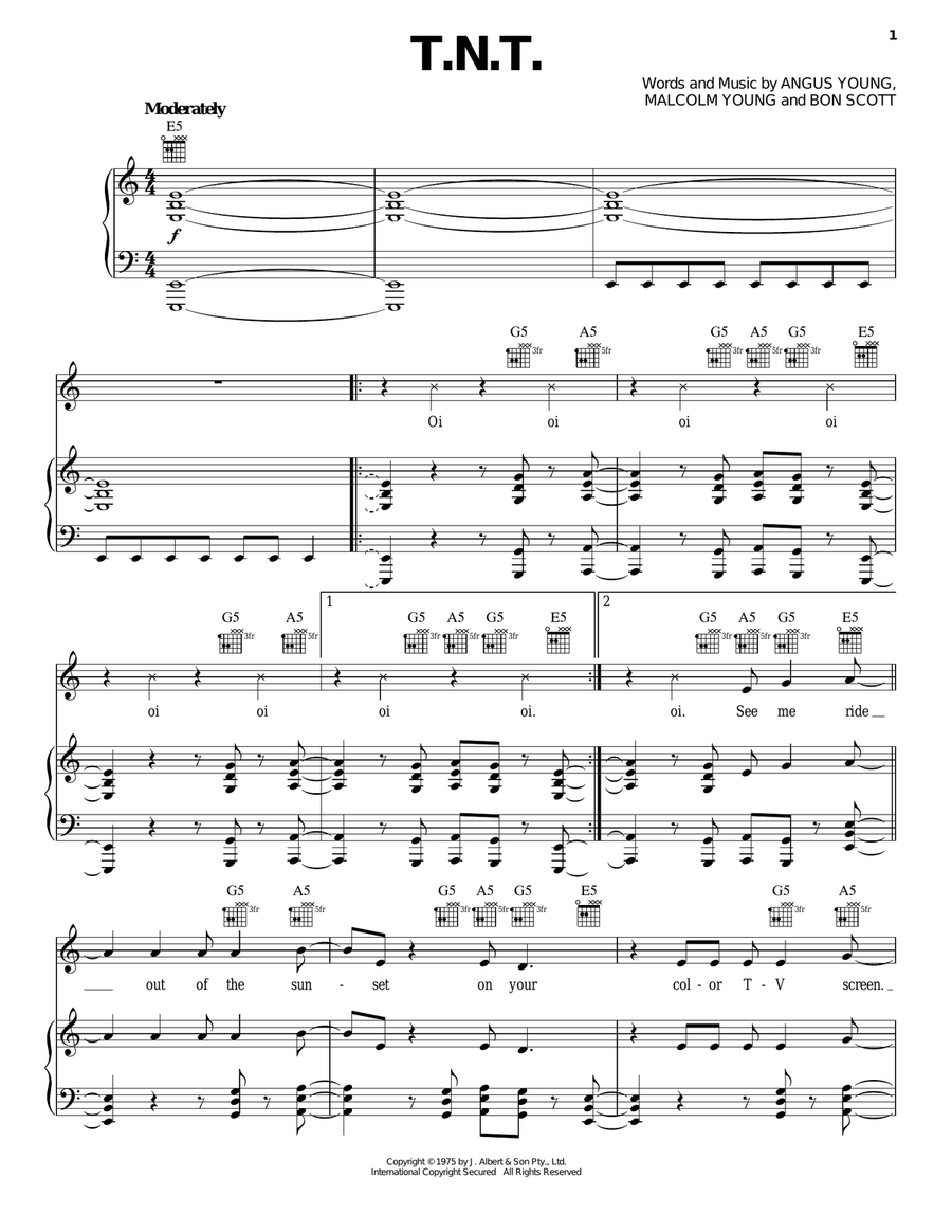 T.N.T. Acoustic Guitar scores gallery preview page 1