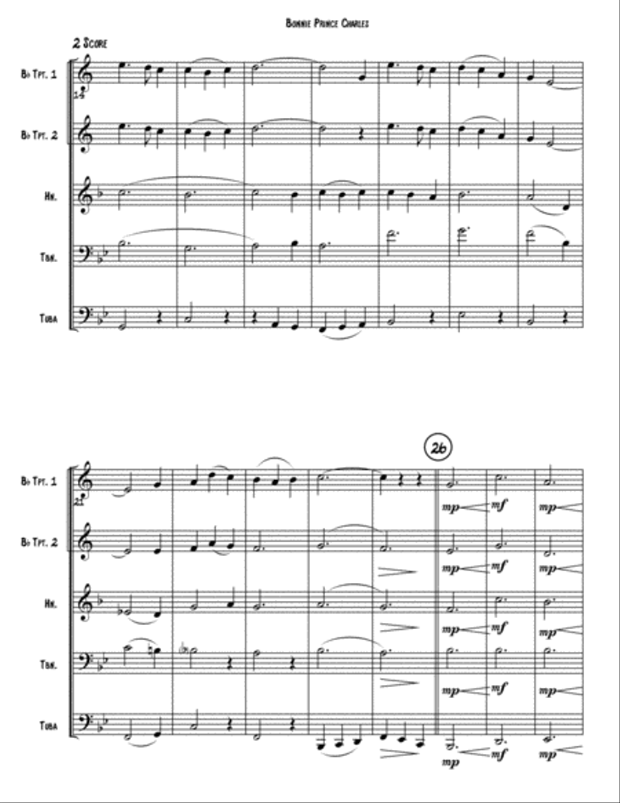 Bonnie Prince Charles - a medley of Scottish songs Brass Ensemble scores gallery preview page 2