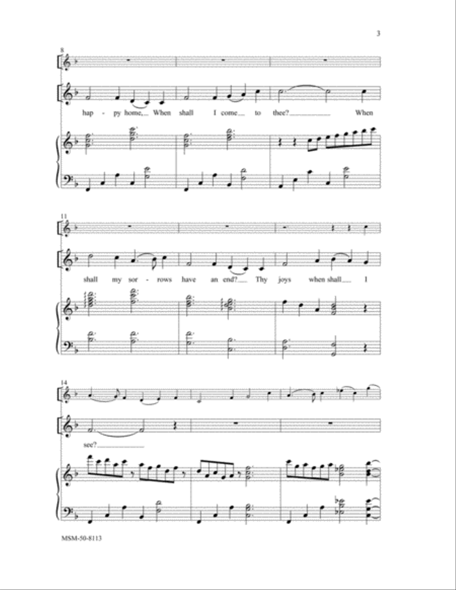 Jerusalem, My Happy Home Choir scores gallery preview page 3