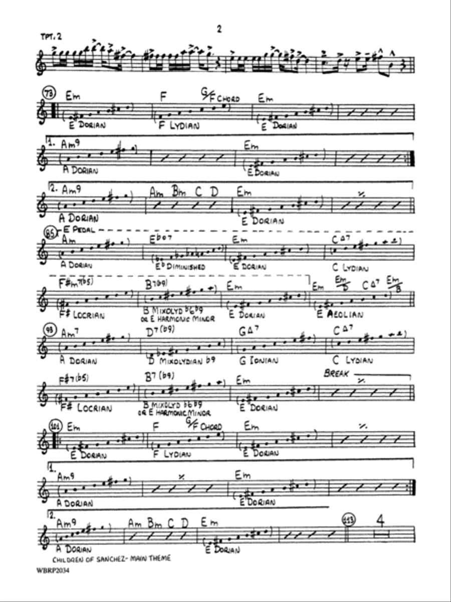 Children of Sanchez: 2nd B-flat Trumpet Jazz Ensemble scores gallery preview page 2
