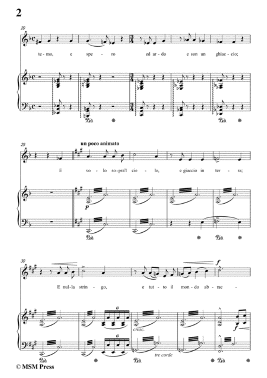 Liszt-Pace non trovo in d minor,for Voice and Piano Voice Solo scores gallery preview page 4