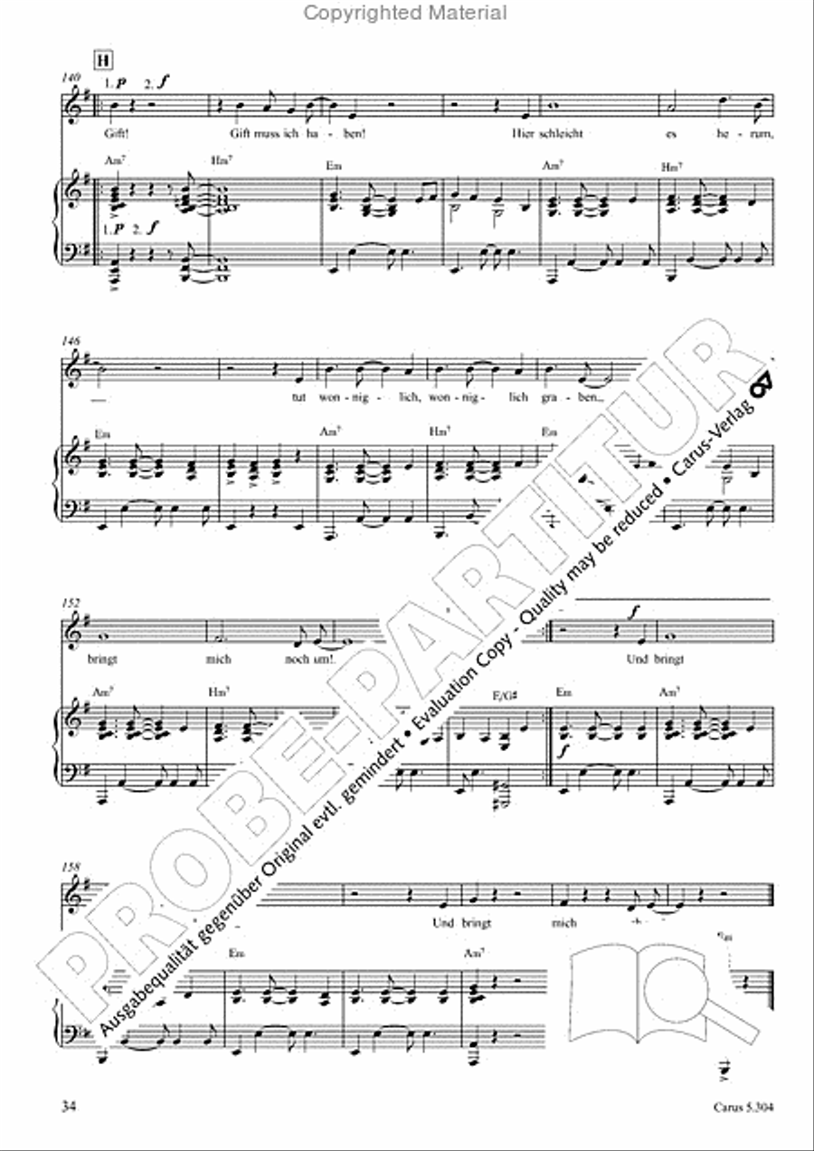 Schindler: Rosenzeit. Ein Liederzyklus uber die Liebe. Chansons fur Singstimme und Klavier Piano scores gallery preview page 35