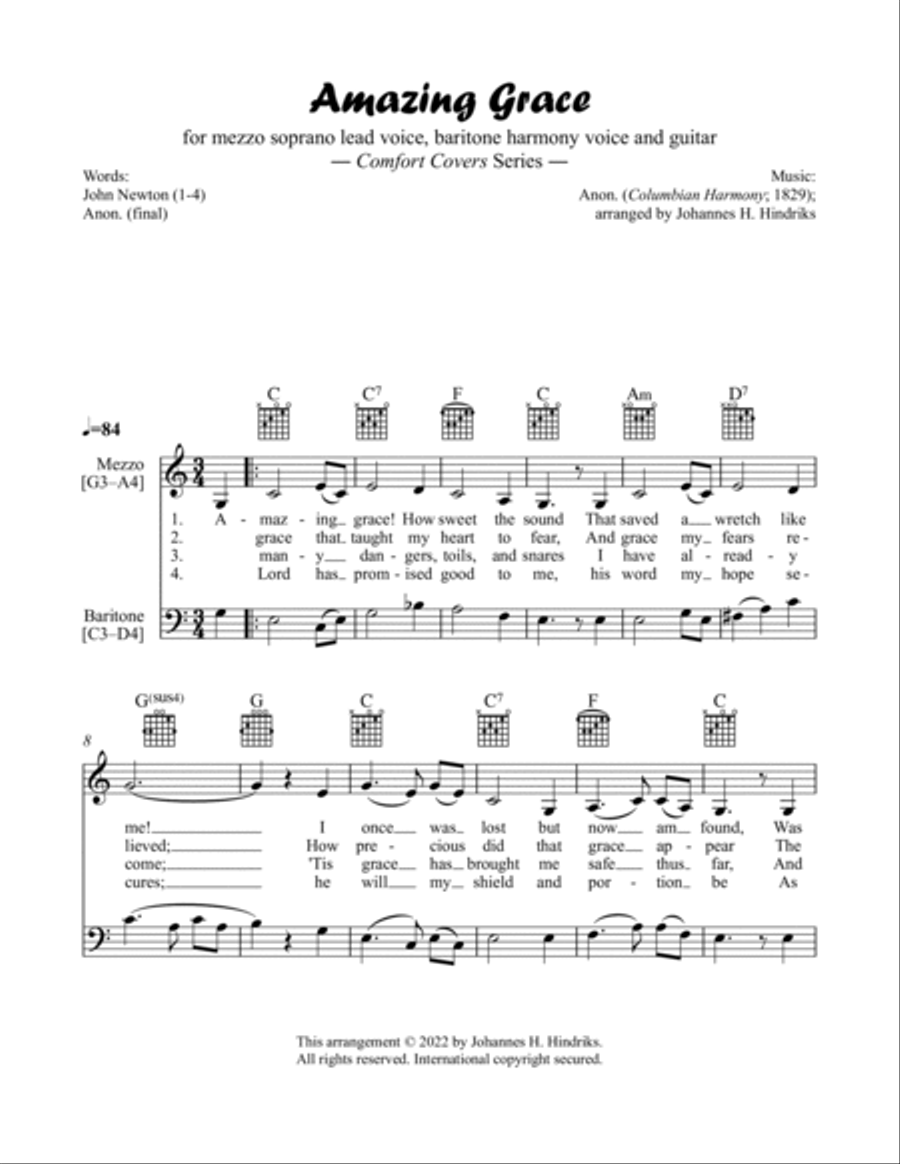 Amazing Grace Piano scores gallery preview page 2