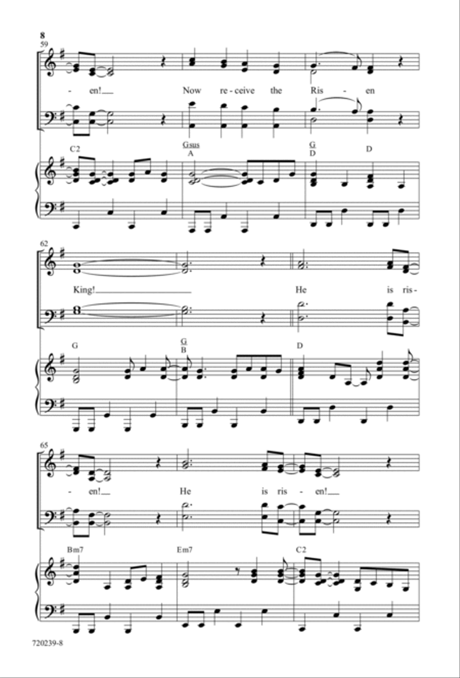 Worship Christ the Risen King - Anthem 4-Part scores gallery preview page 8