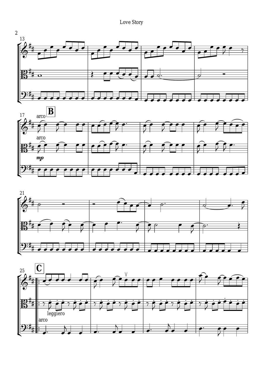 Love Story String Trio scores gallery preview page 3