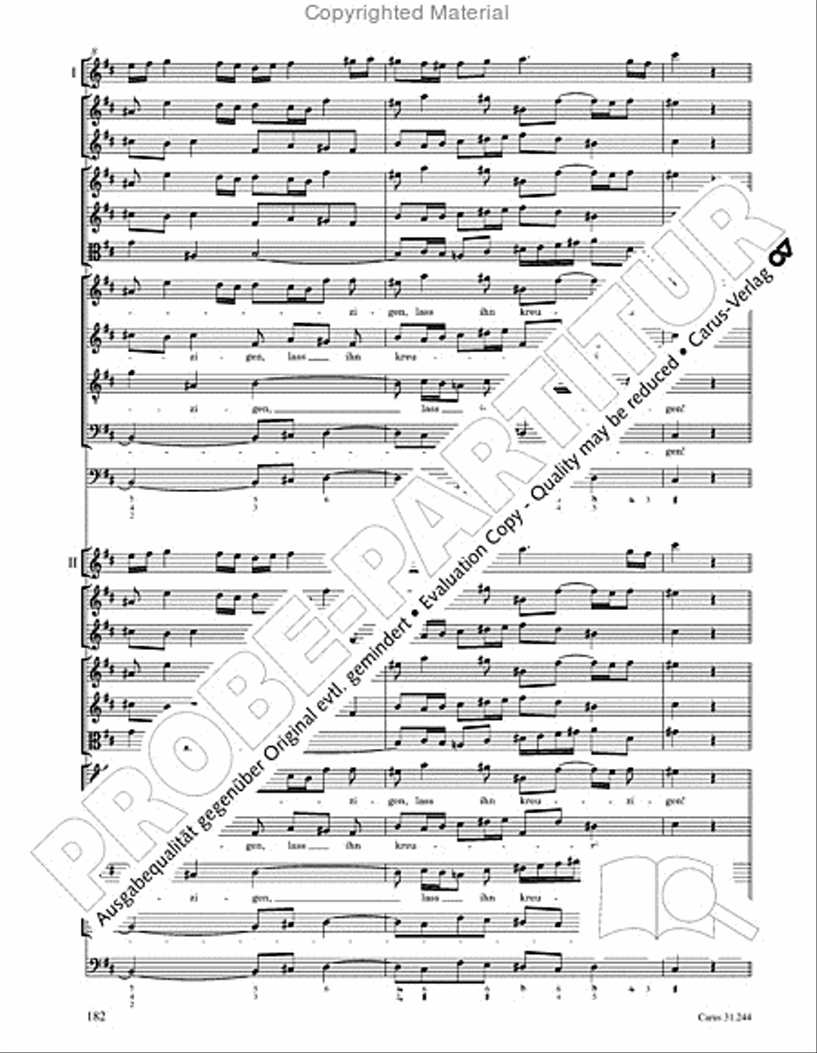 St. Matthew Passion (Matthaus-Passion) 4-Part scores gallery preview page 184