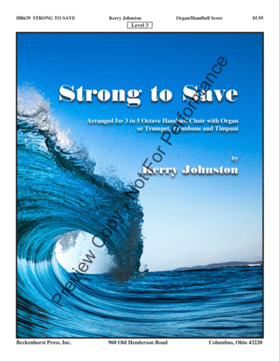 Strong to Save - organ and handbell score Handbell Choir scores gallery preview page 2