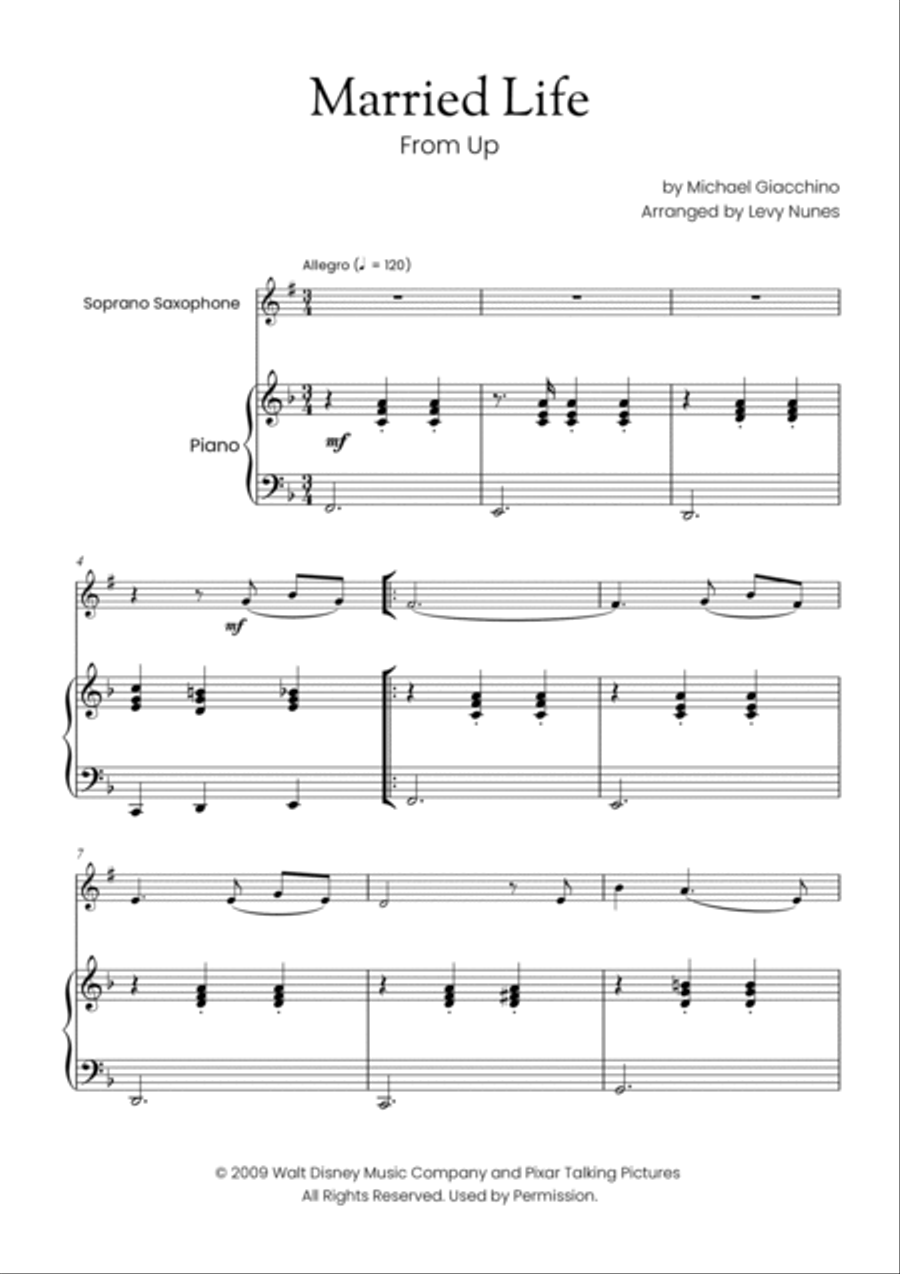 Married Life Soprano Saxophone scores gallery preview page 2