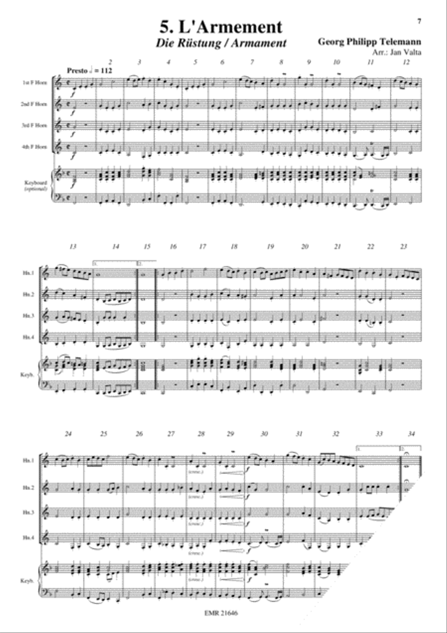 12 Heroic Marches French Horn Quartet scores gallery preview page 7
