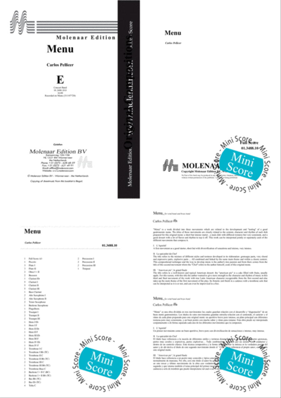 Menu Concert Band scores gallery preview page 2