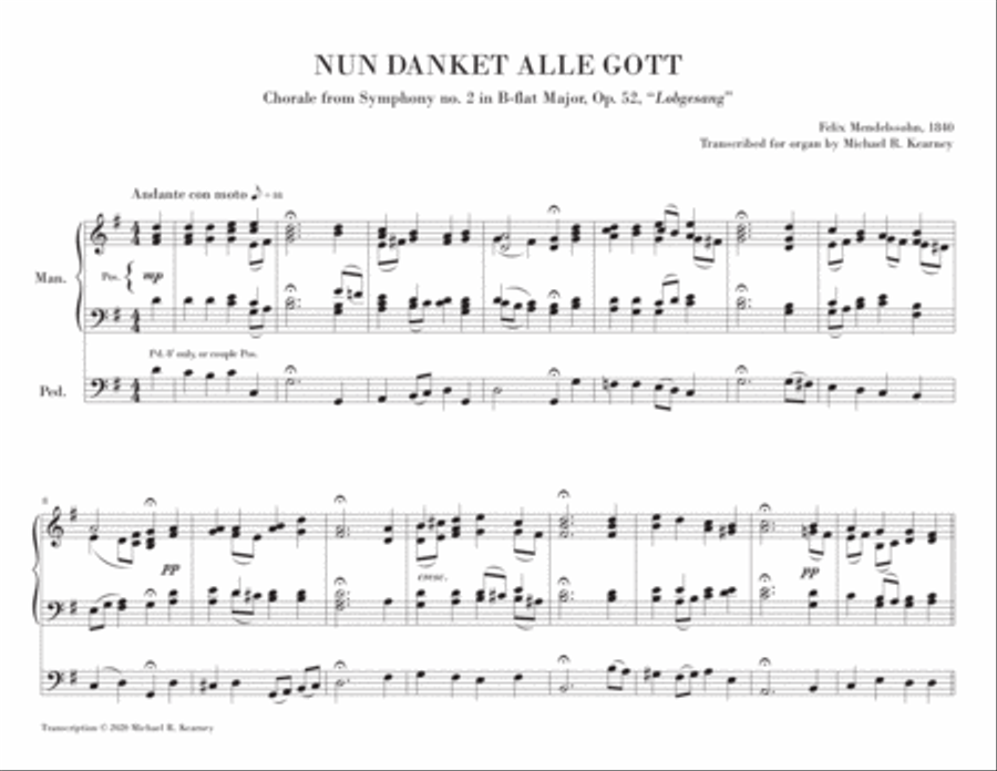 Nun danket alle Gott, from Symphony no. 2, op. 52 (organ transcription) Organ Solo scores gallery preview page 2