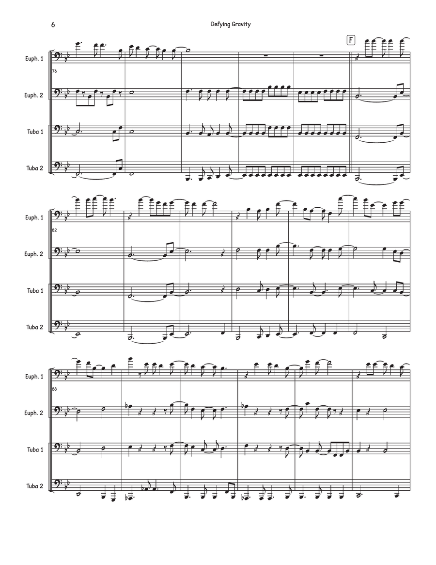 Defying Gravity Brass Quartet scores gallery preview page 6